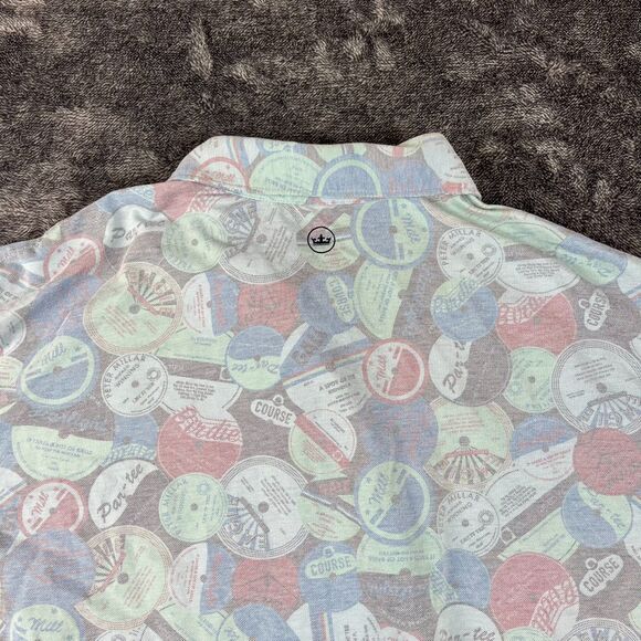 Peter Millar Crown Crafted Tailored Fit Ace Disc Pique Golf Polo Men's XL AOP - Picture 8 of 10